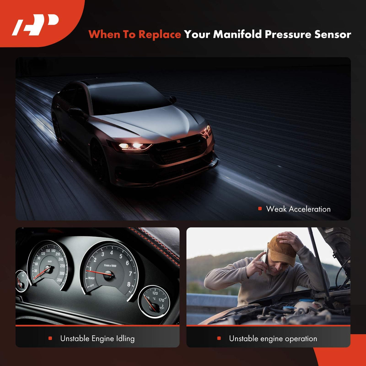 A-Premium MAP sensor packaging and label showing brand and part information for peace of mind