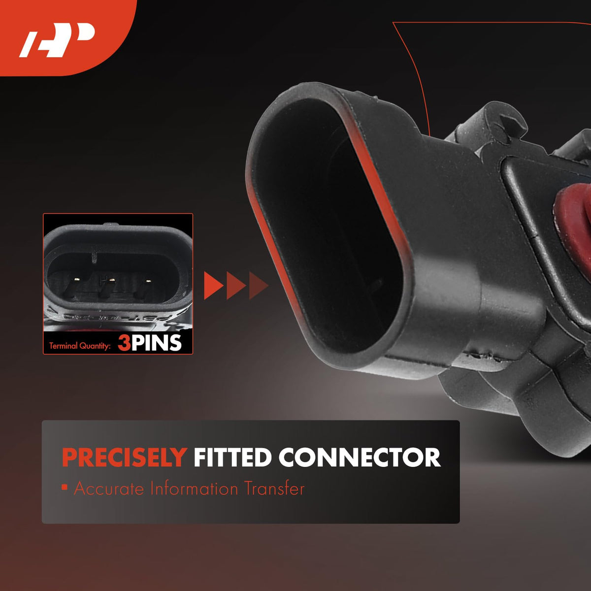 A-Premium MAP sensor side profile displaying mounting holes to match factory brackets
