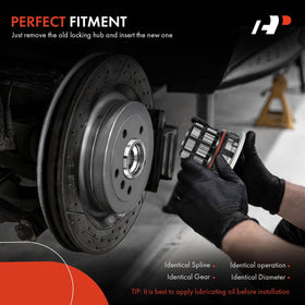 A-Premium hub metal finish side view indicating durable corrosion resistance
