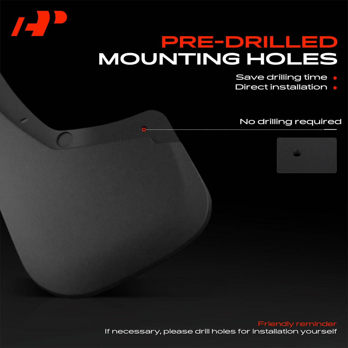 A-Premium mud flap flex demonstration highlighting impact resistance