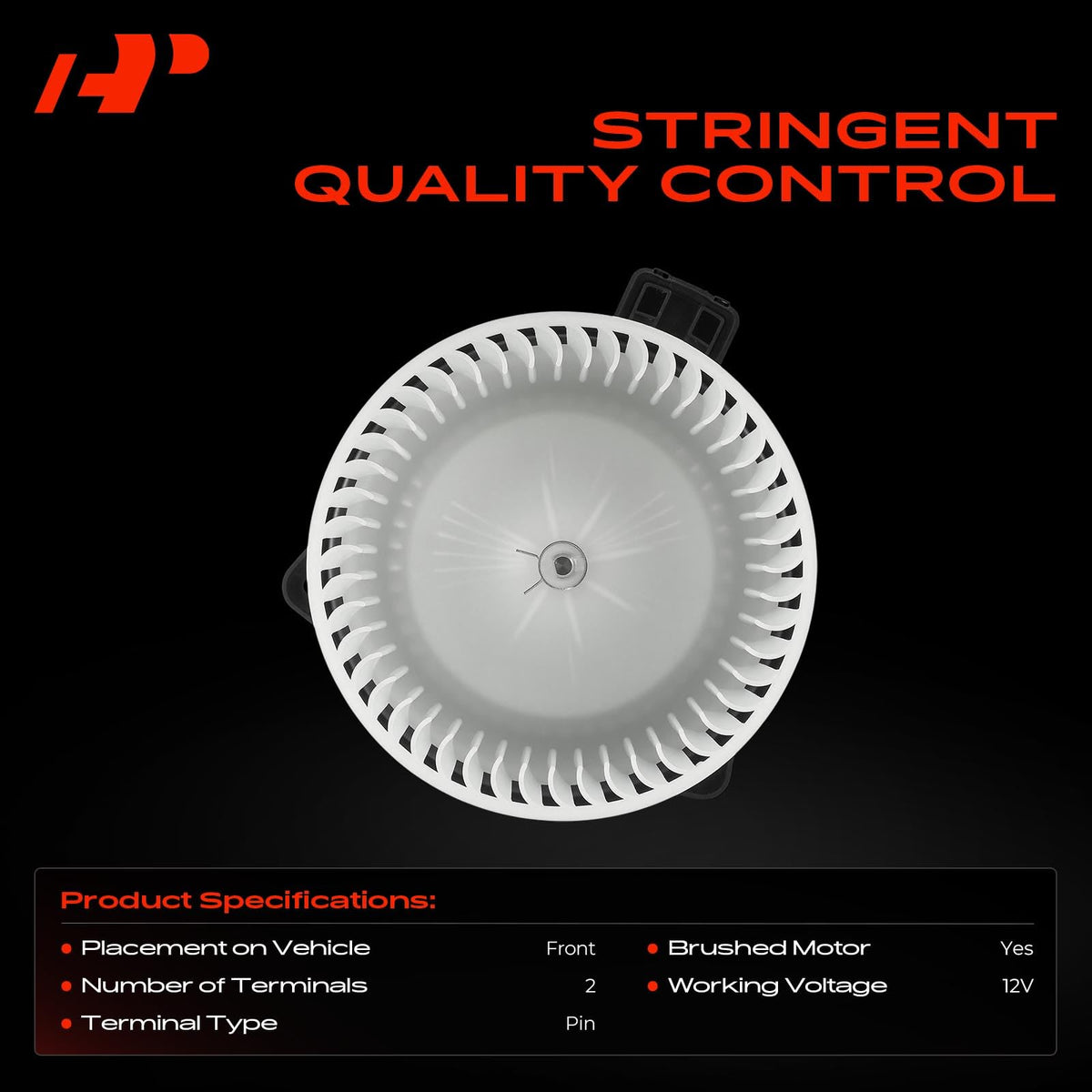 A-Premium motor connector detail highlighting OE-style plug for easy installation benefit