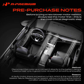 A-Premium resistor mounted in HVAC dash showing restored blower function benefit