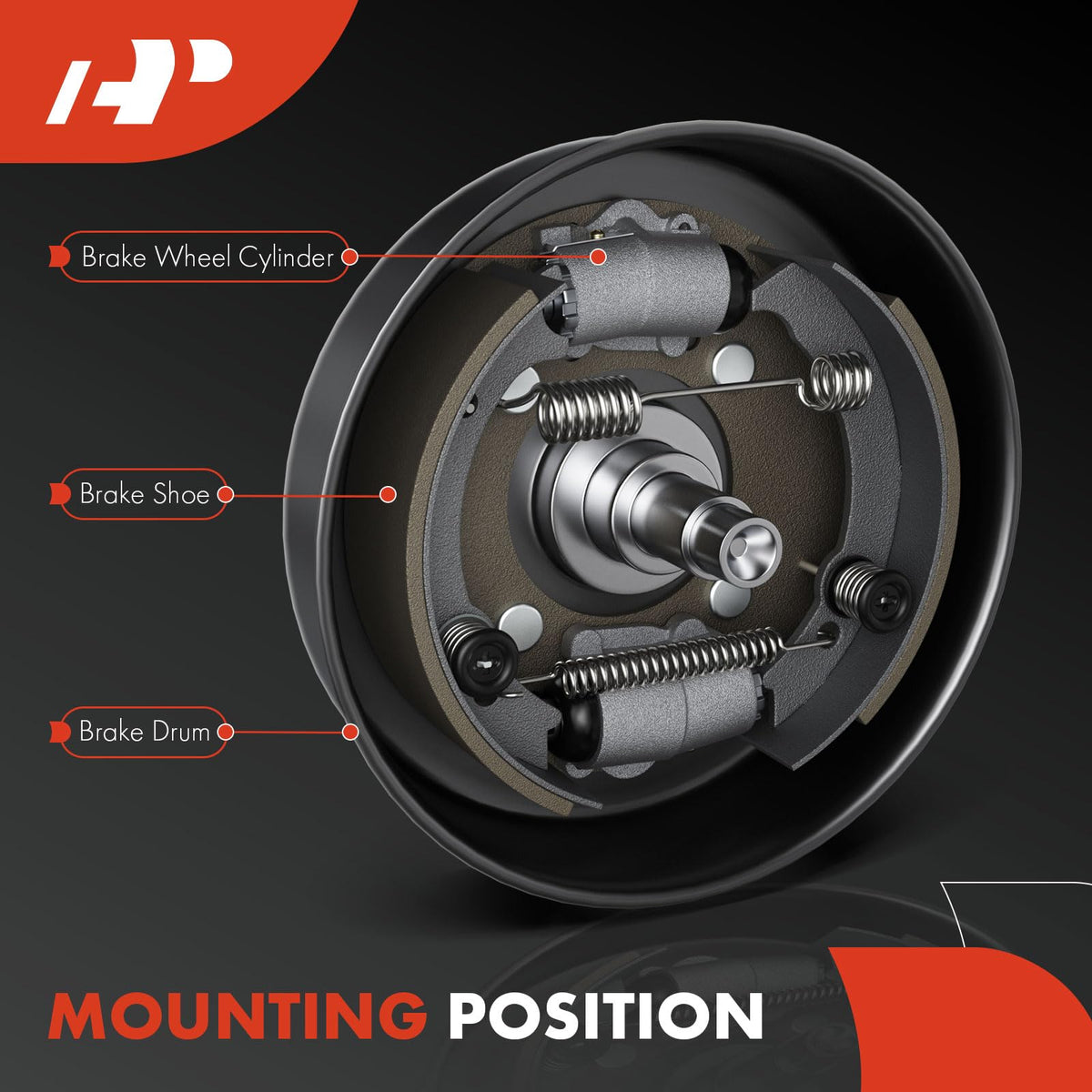 A-Premium mounted on brake assembly demonstrating correct installation