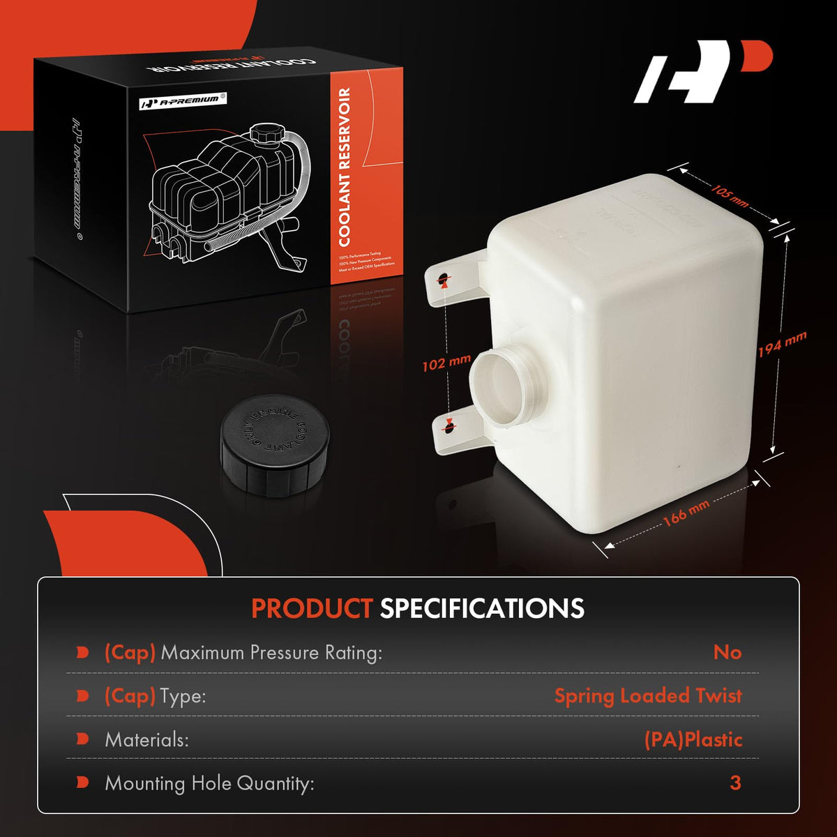 A-Premium close detail of three mounting holes for flexible, secure installation