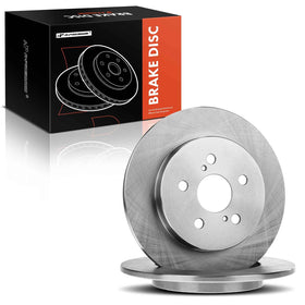 Comparison of A-Premium new rotor next to worn rotor illustrating restored braking surface