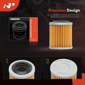 A-Premium oil filter detail and label, ensures correct replacement part