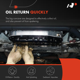 A-Premium oil pan next to ruler showing scale for accurate fitment