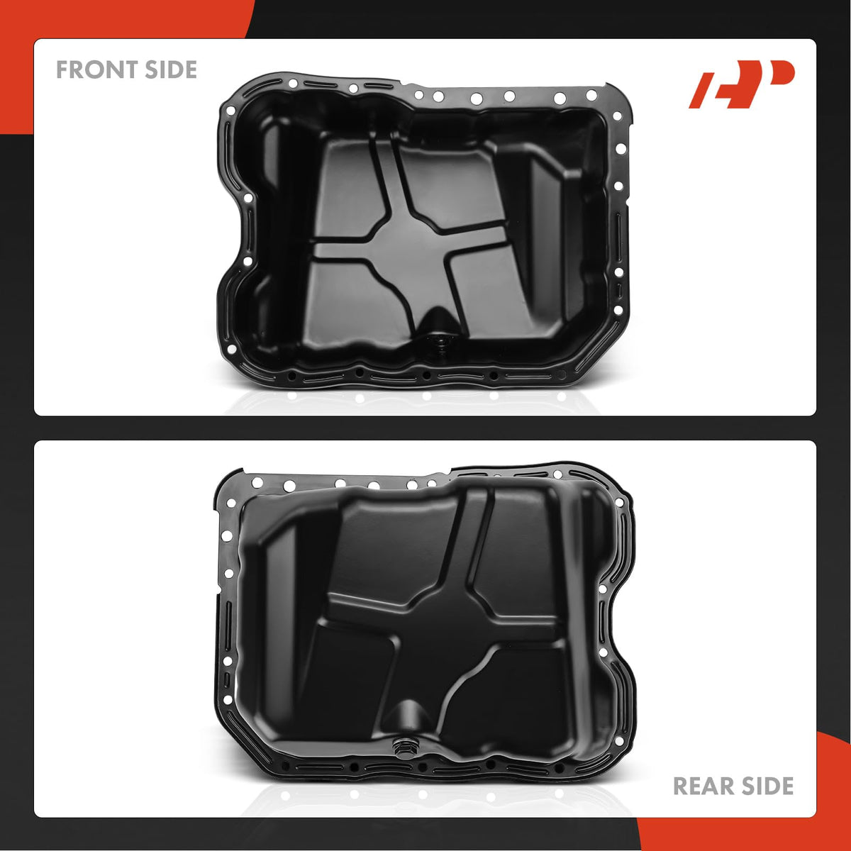 A-Premium oil pan side profile highlighting depth and oil capacity