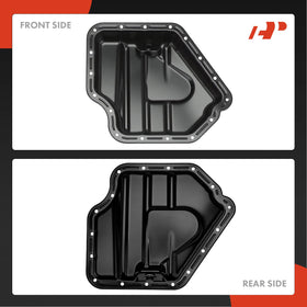 A-Premium oil pan next to ruler showing scale for accurate fit verification