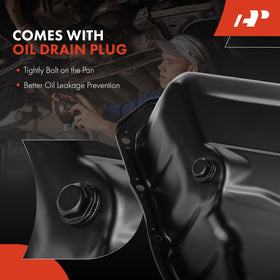A-Premium oil pan next to ruler showing dimensions for fit reference