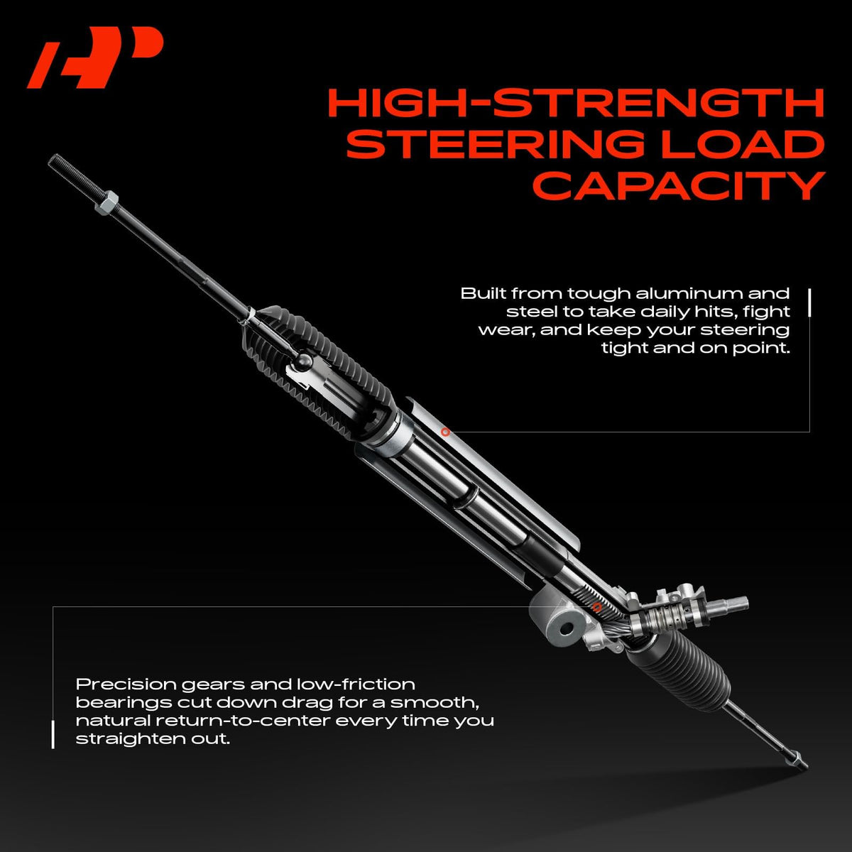A-Premium outer tie rod closeup showing ball joint for stable steering response