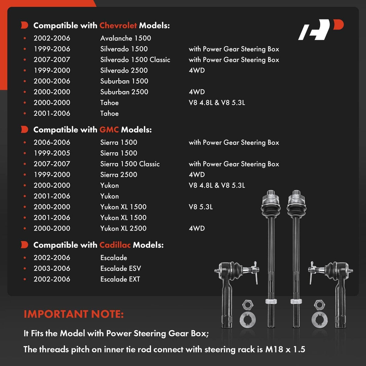 A-Premium outer tie rod end close-up showing sturdy ball stud and improved durability