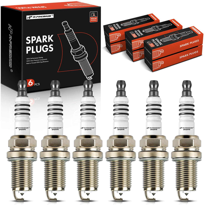 A-Premium pack front view showing six spark plugs and clear part labeling for easy selection