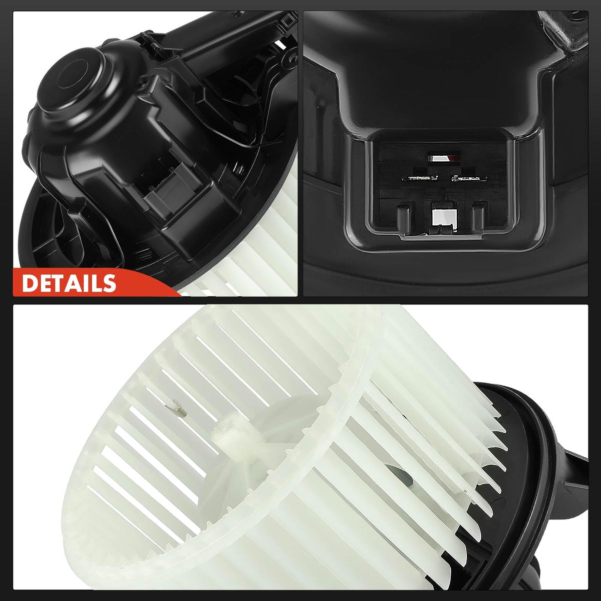 A-Premium packaged blower motor with label assuring correct part numbers