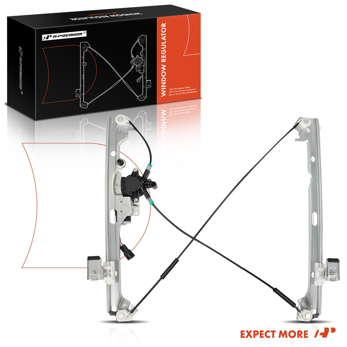A-Premium retail packaging and label indicating included part numbers and warranty