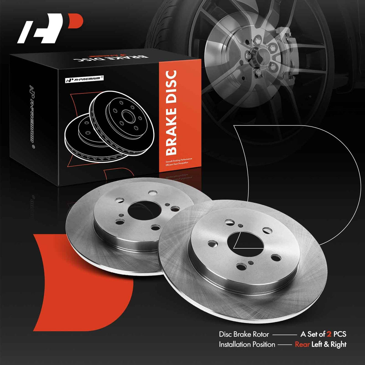 Boxed A-Premium rotors and included items ready for shipment offering safe delivery protection