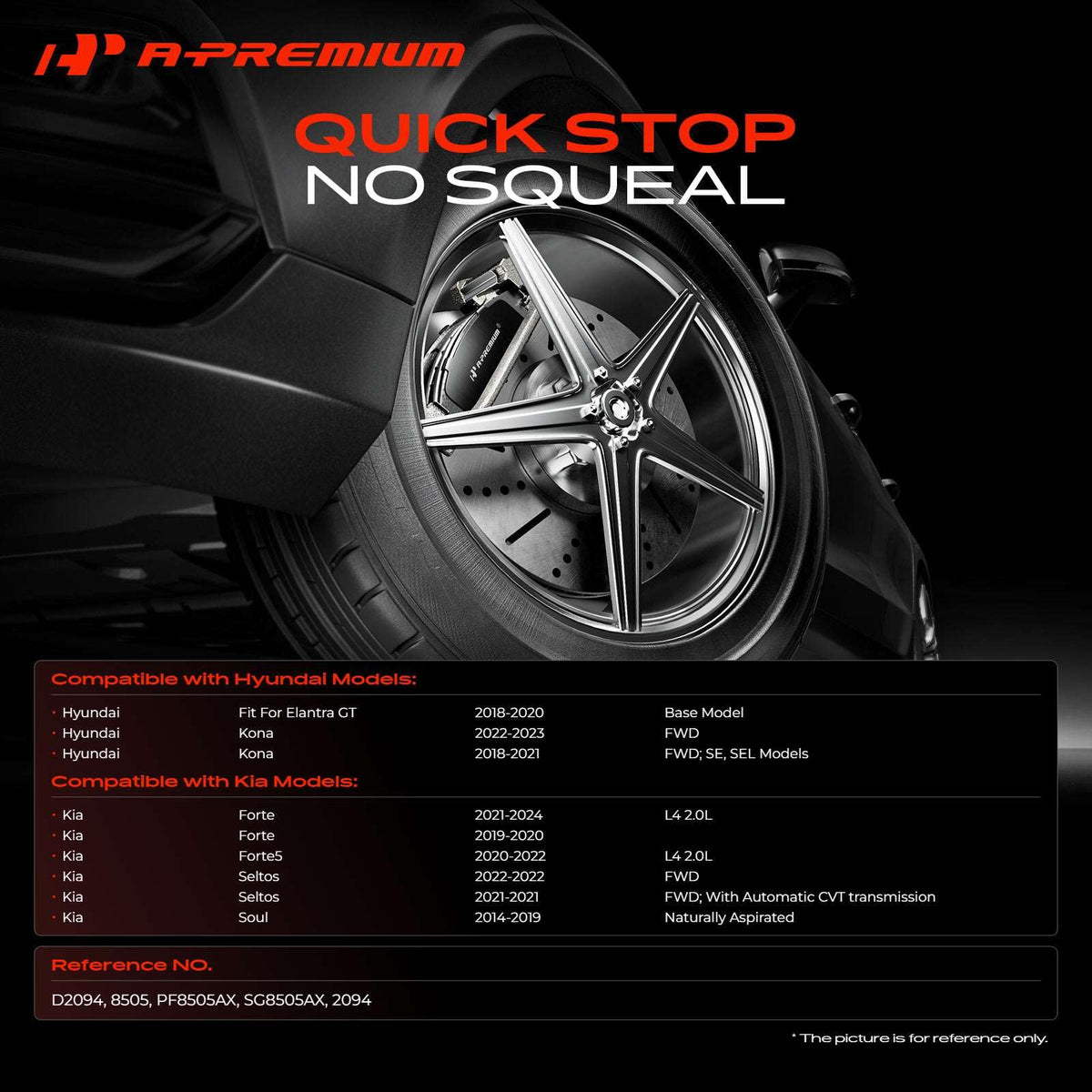 A-Premium close-up of ceramic pad profile highlighting low-dust friction surface