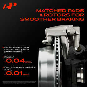A-Premium brake pad with wear indicator highlighted to show maintenance alert benefit