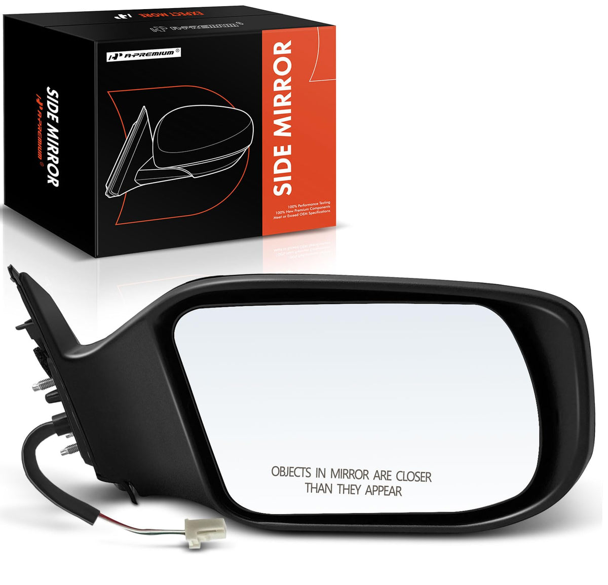 A-Premium passenger mirror front view showing fit and clean finish
