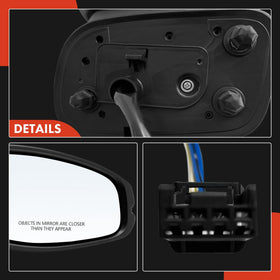 A-Premium mirror mounted on a car door showing direct-fit replacement benefit