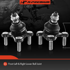 A-Premium passenger-side ball joint close-up showing matched pair consistency and pre-greased surface for easier install