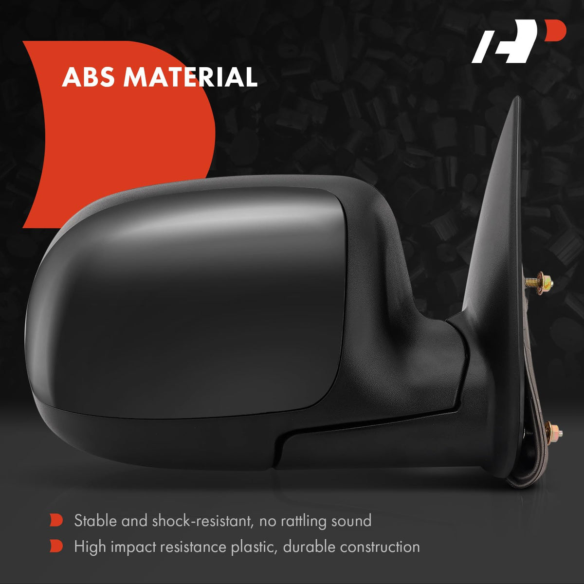 A-Premium passenger-side mirror close-up with convex glass for expanded field of view