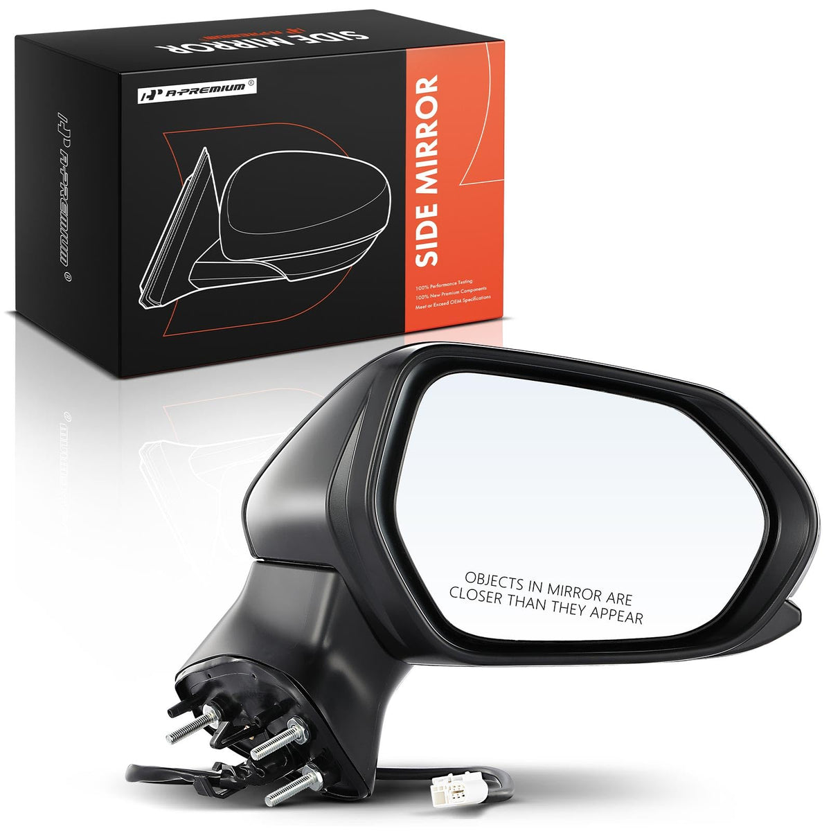 A-Premium passenger mirror front view showing fit and finish for easy replacement