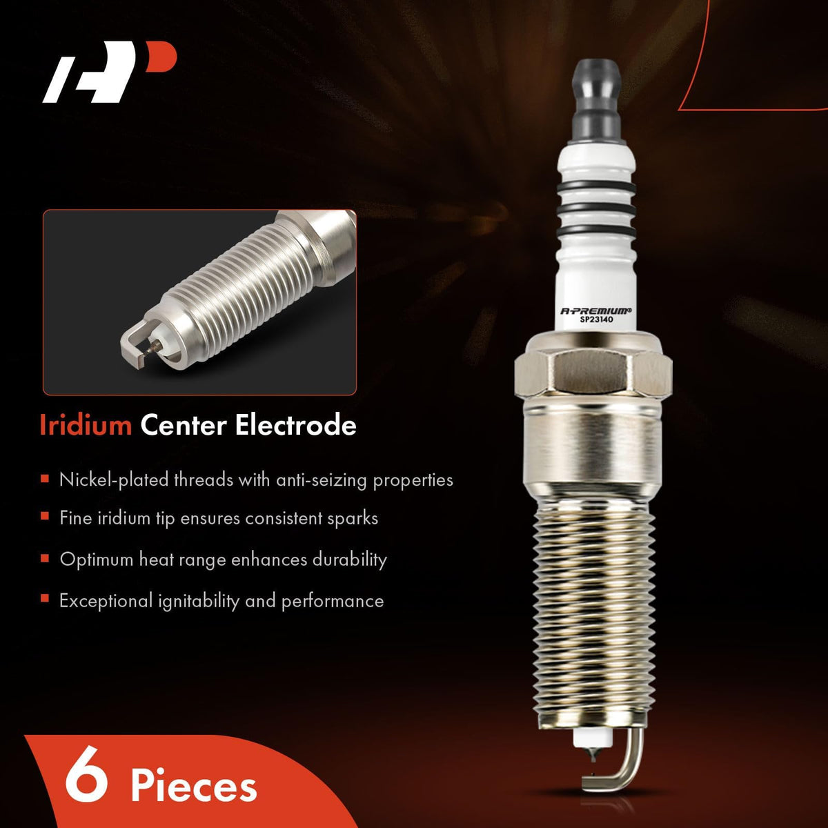 A-Premium image showing platinum core cross-section for longevity and consistent spark