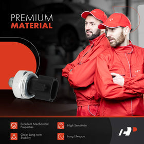 A-Premium pressure switch mounted on AC line demonstrating direct-fit installation benefit