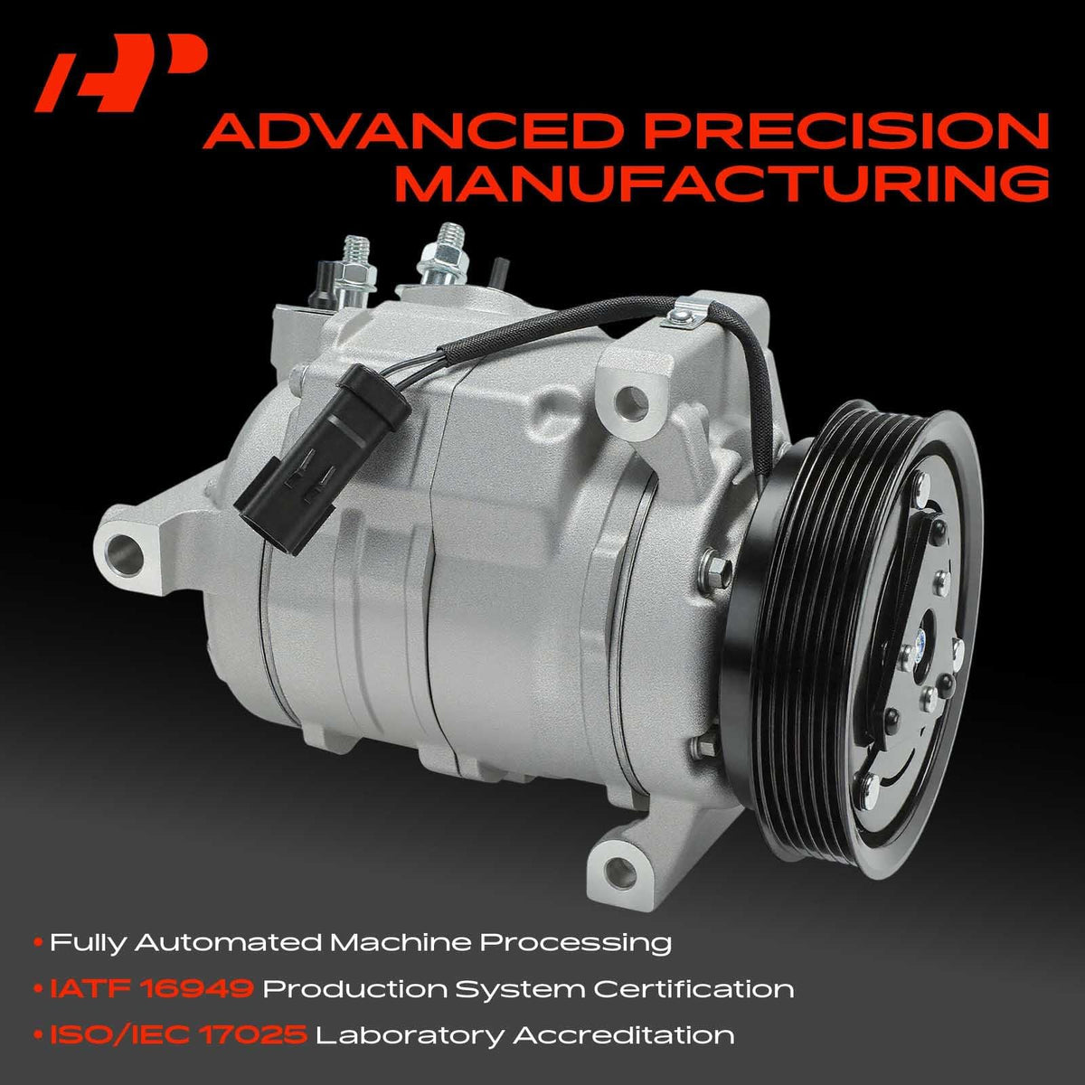 A-Premium close-up of six-groove pulley to confirm belt alignment and secure drive performance