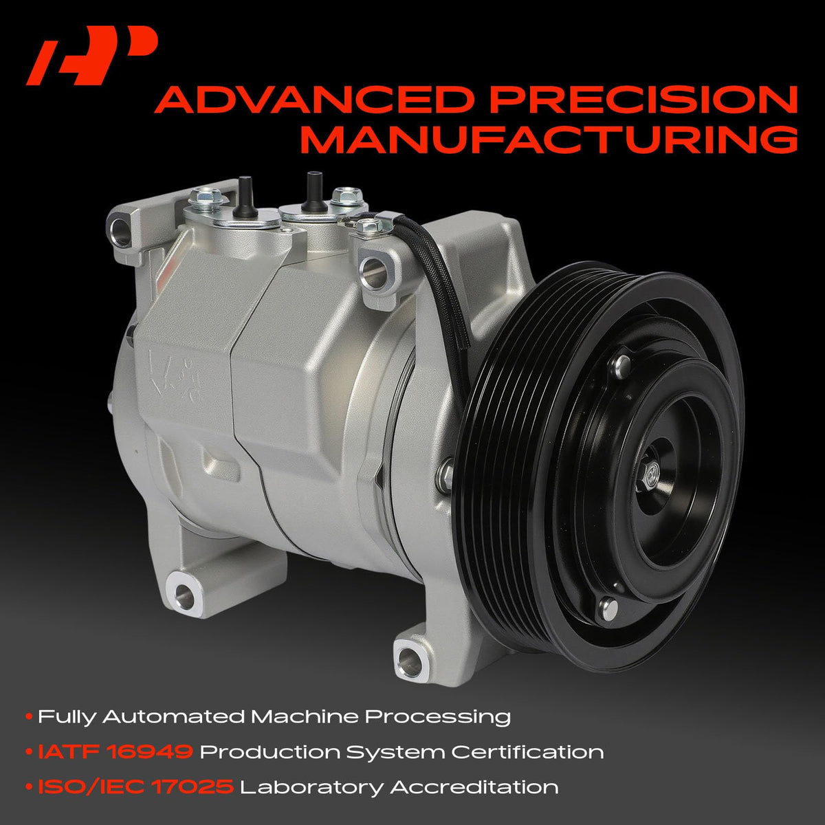 A-Premium pulley showing seven grooves for correct belt alignment and smooth drive