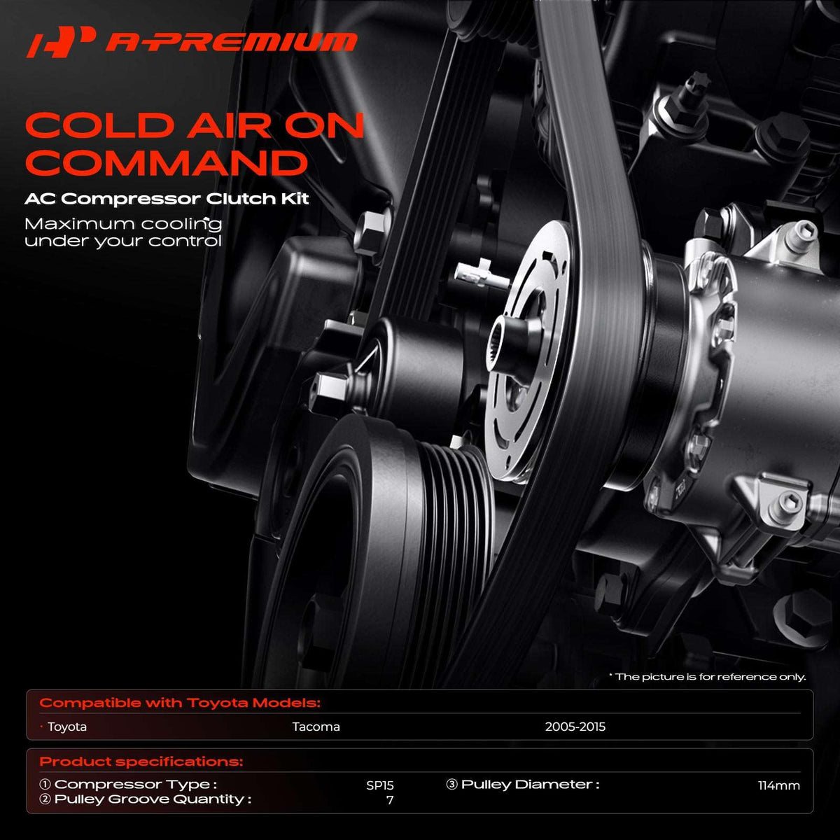 A-Premium pulley close-up with bearing for quiet reliable rotation