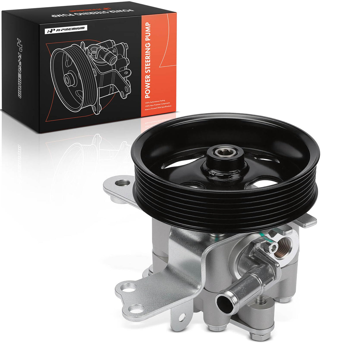 A-Premium power steering pump front assembly showing clean casting and fitment benefit