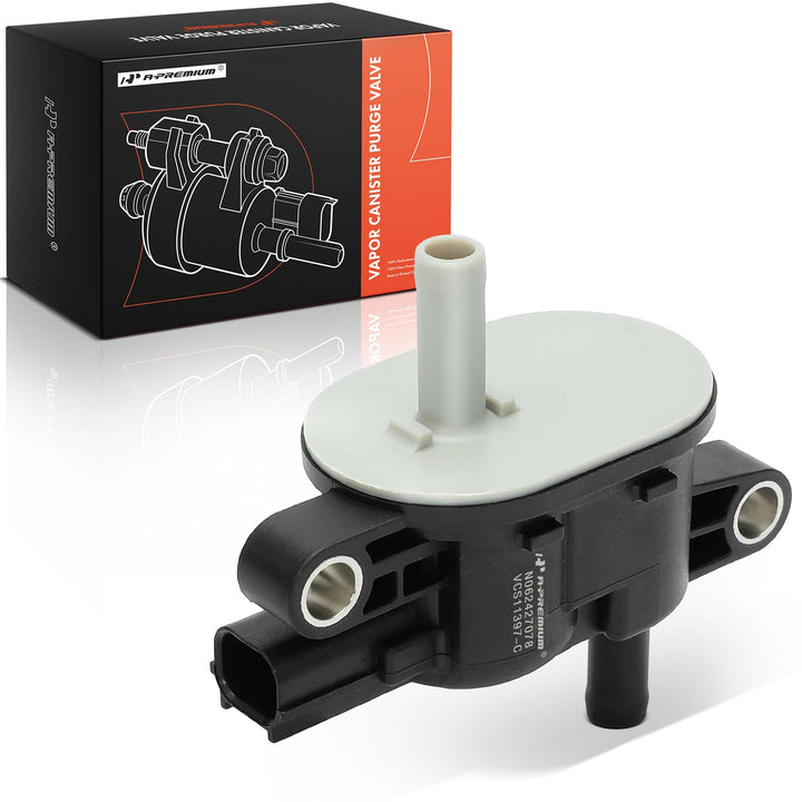 A-Premium purge valve front view showing body and ports for easy replacement