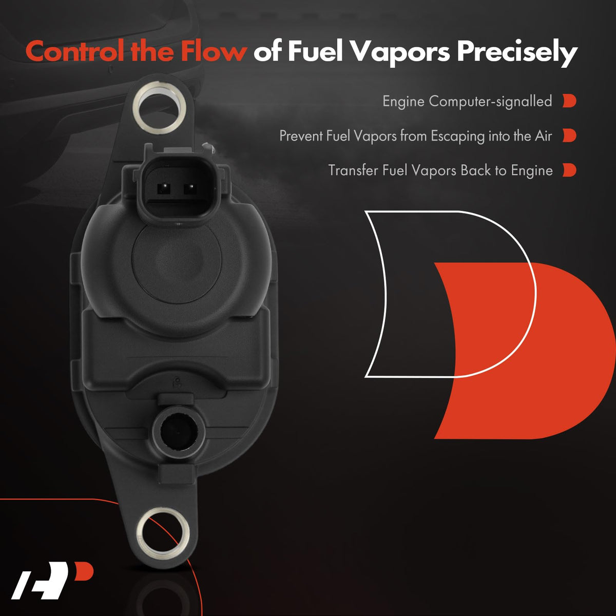 A-Premium purge valve top view of terminals and label ensuring correct replacement