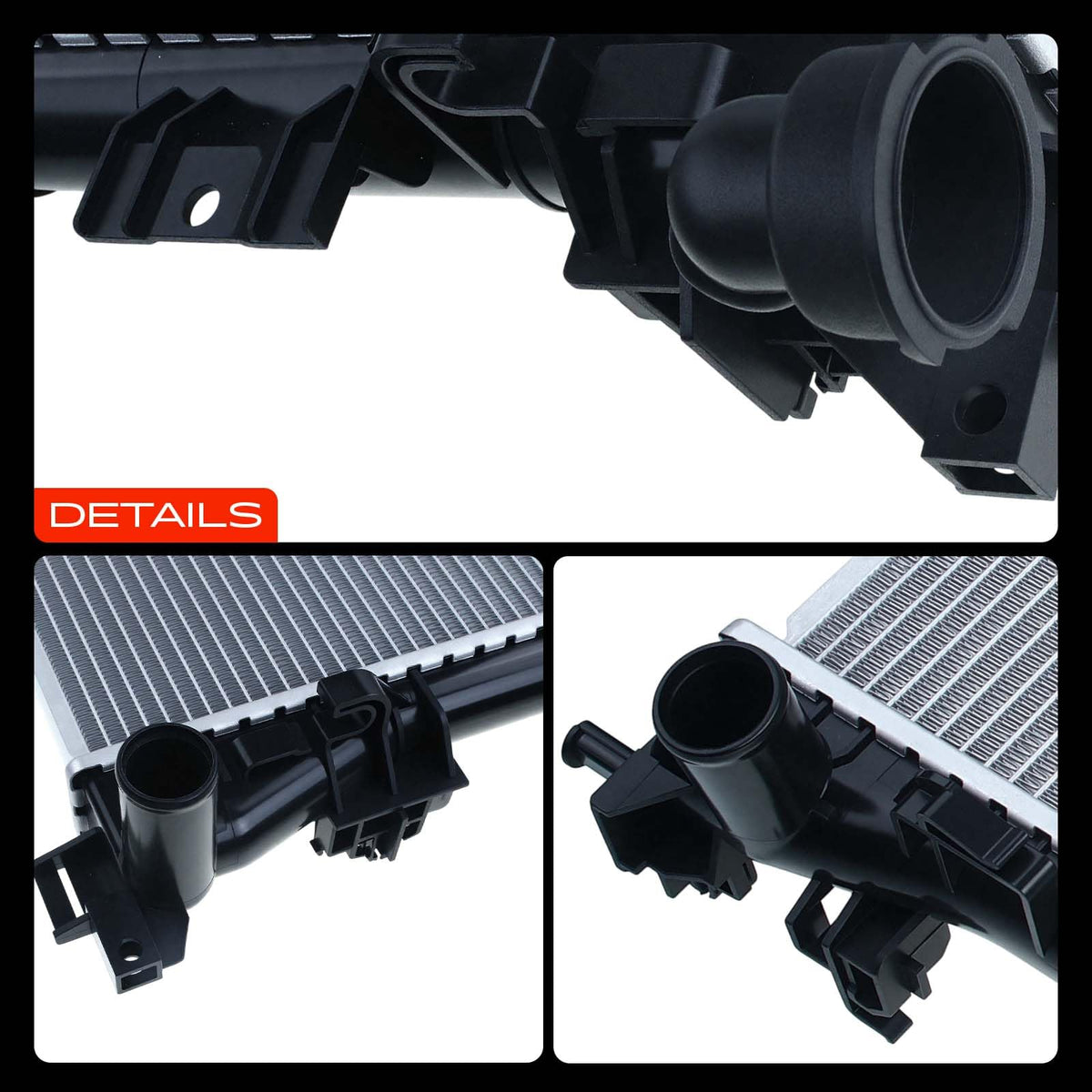 A-Premium radiator in a garage setting suggesting professional-quality replacement