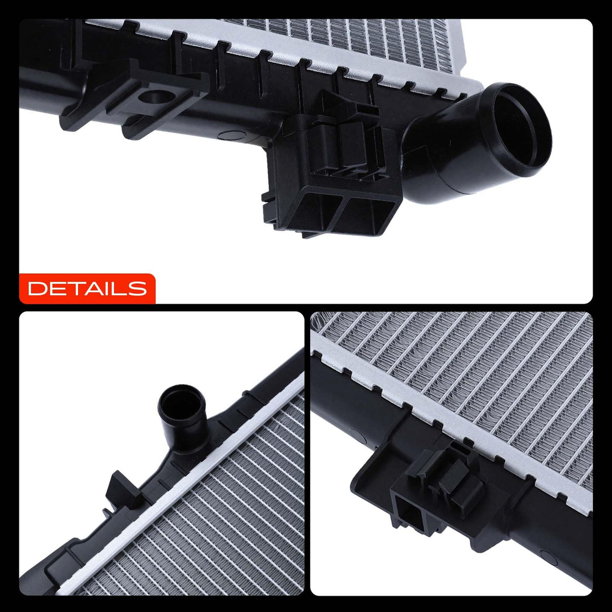 A-Premium radiator in garage setting conveying reliable replacement and peace of mind
