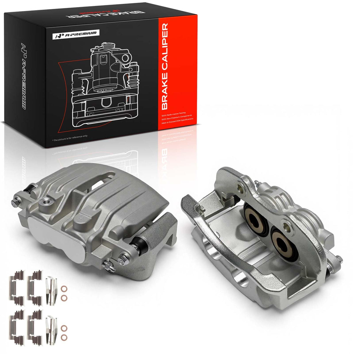 A-Premium rear caliper front view showing clean finish and durable construction benefits