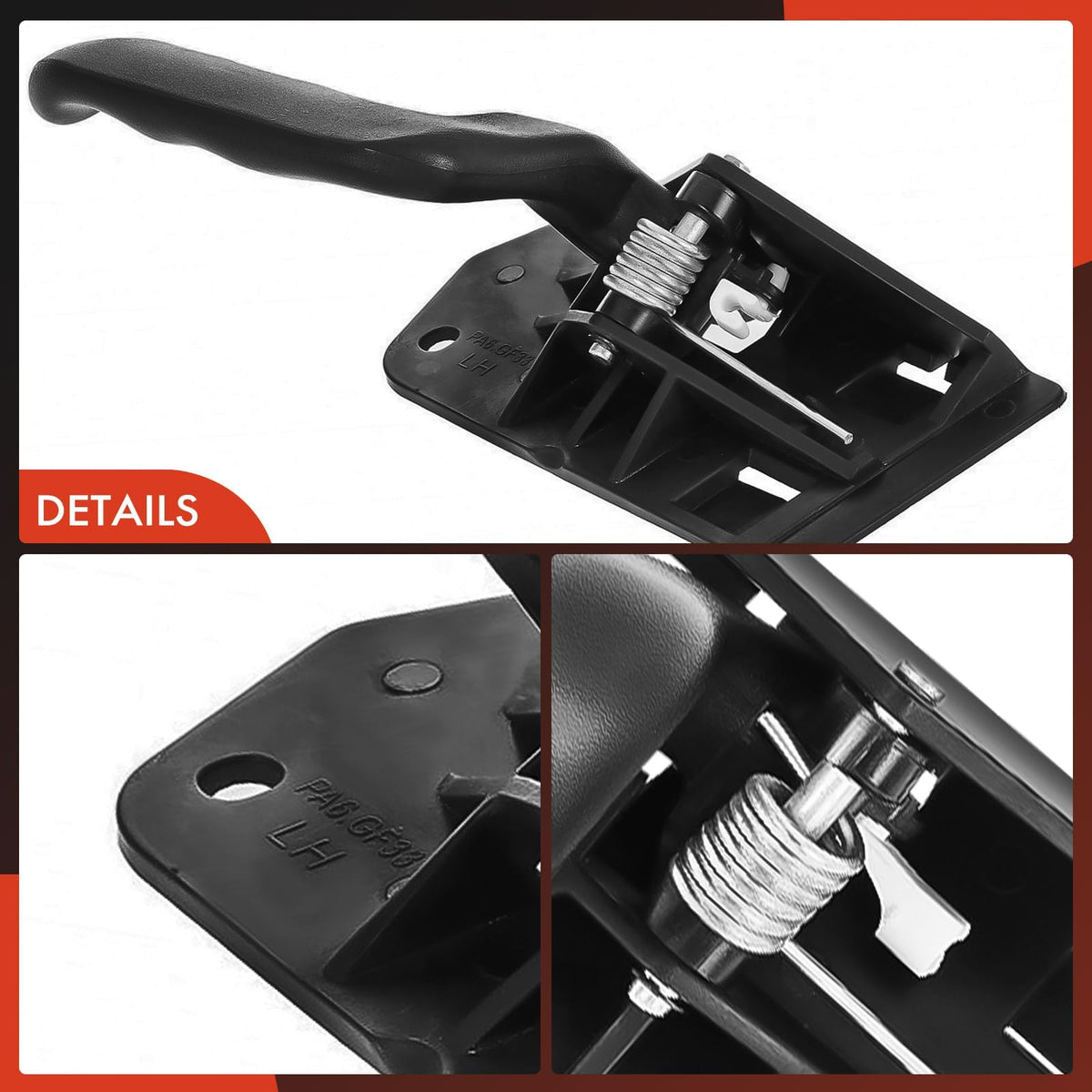 A-Premium rear left handle installed in crew cab, demonstrating correct fitment