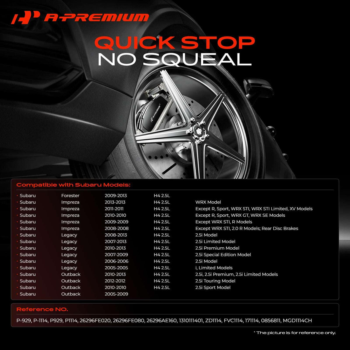 A-Premium rear pad layout with hardware and grease for easy install