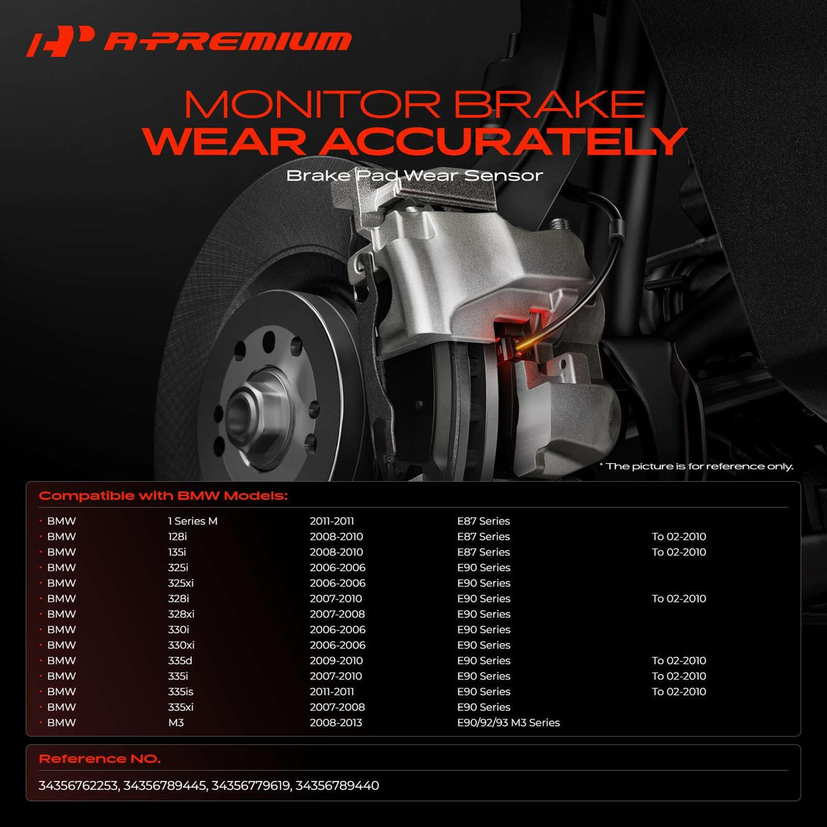 A-Premium rear sensor full length illustrating correct routing and fit