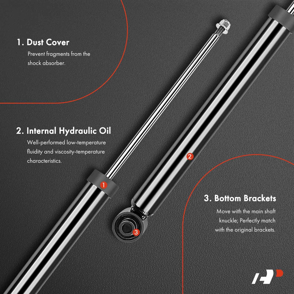 A-Premium rear shock close detail emphasizing precision construction and fitment