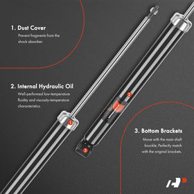 A-Premium rear shock close-up of mount with reinforced seal for long life