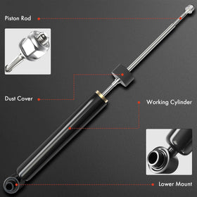 A-Premium close-up of shock cylinder highlighting corrosion-resistant steel