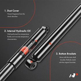 A-Premium rear shock close-up showing valving detail for consistent damping