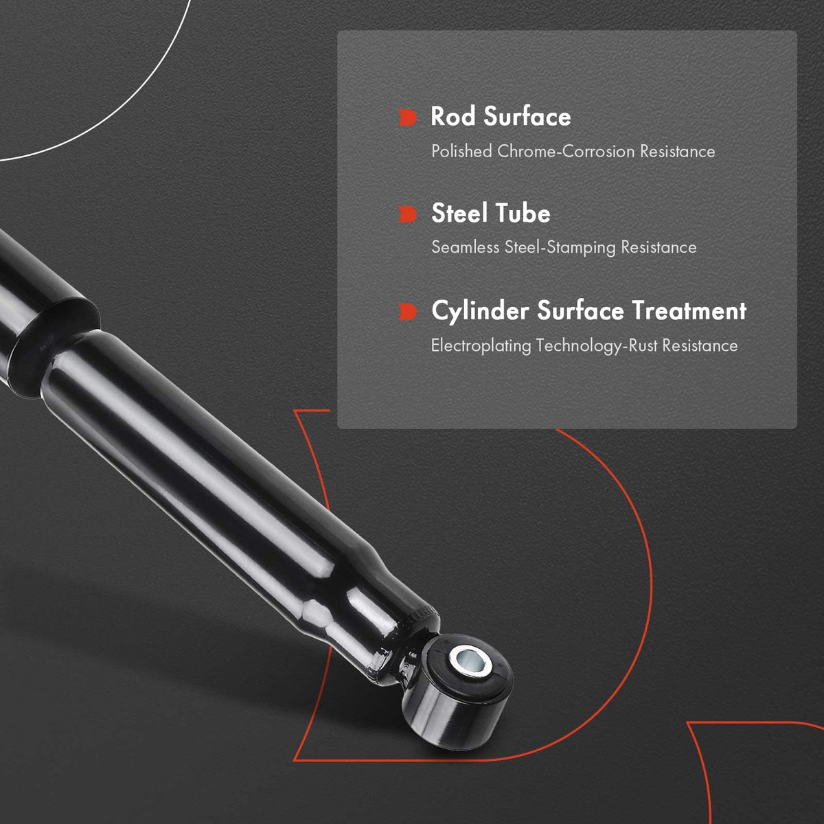 A-Premium double-pipe construction detail highlighting gas shock performance