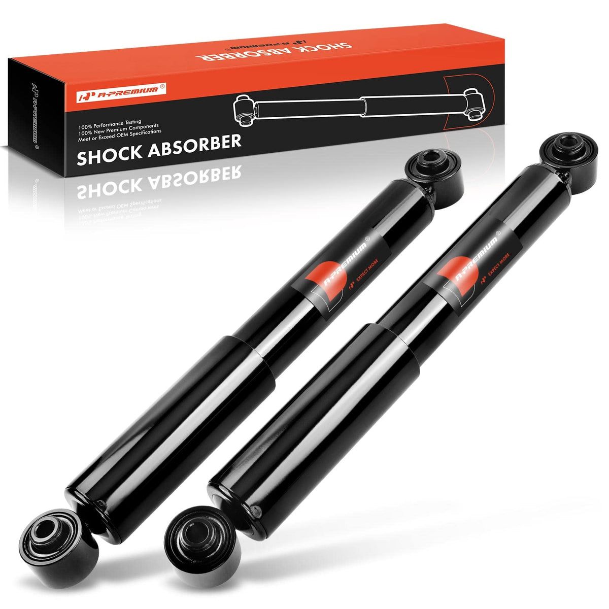 A-Premium rear shock front view showing fitment and mounting for easy replacement