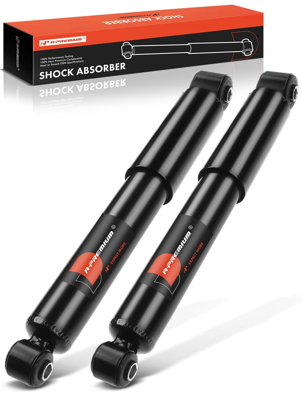 A-Premium rear shock front view showing durable body and improved control