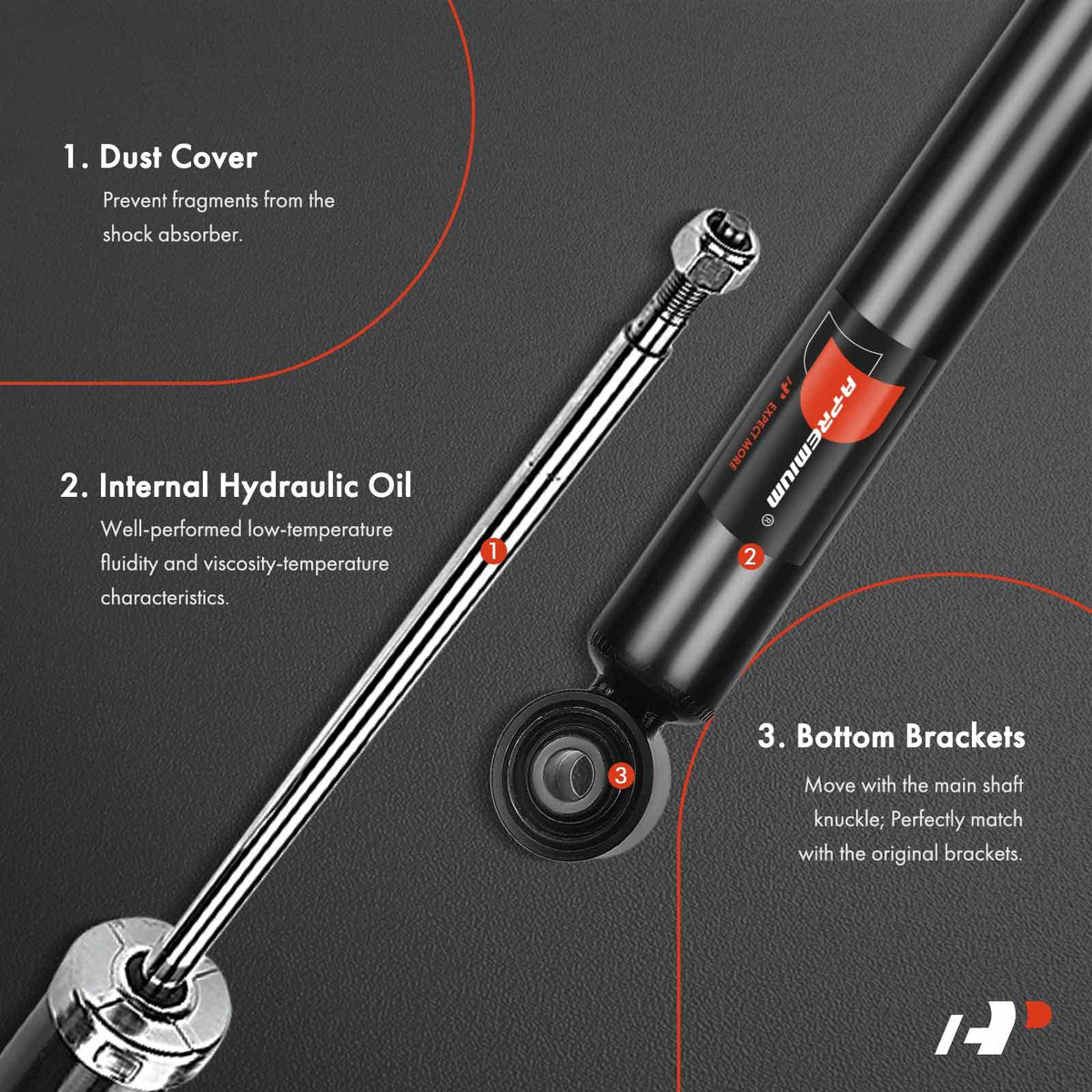 A-Premium rear shock installed on vehicle showing restored ride control benefit