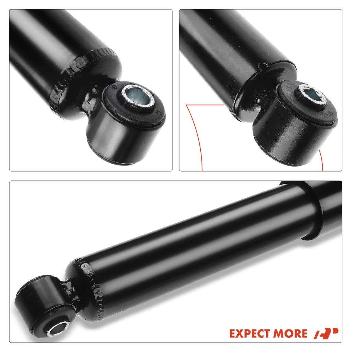 A-Premium rear shock next to measuring tape showing correct length fit